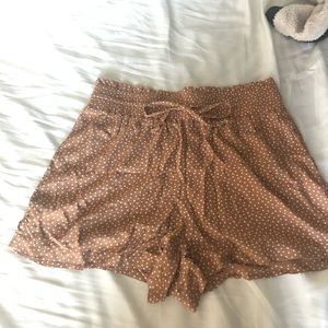High waisted paper bag type shorts